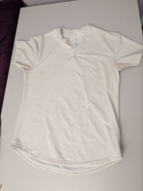 BYLT Basics White Short-Sleeve Henley Polo